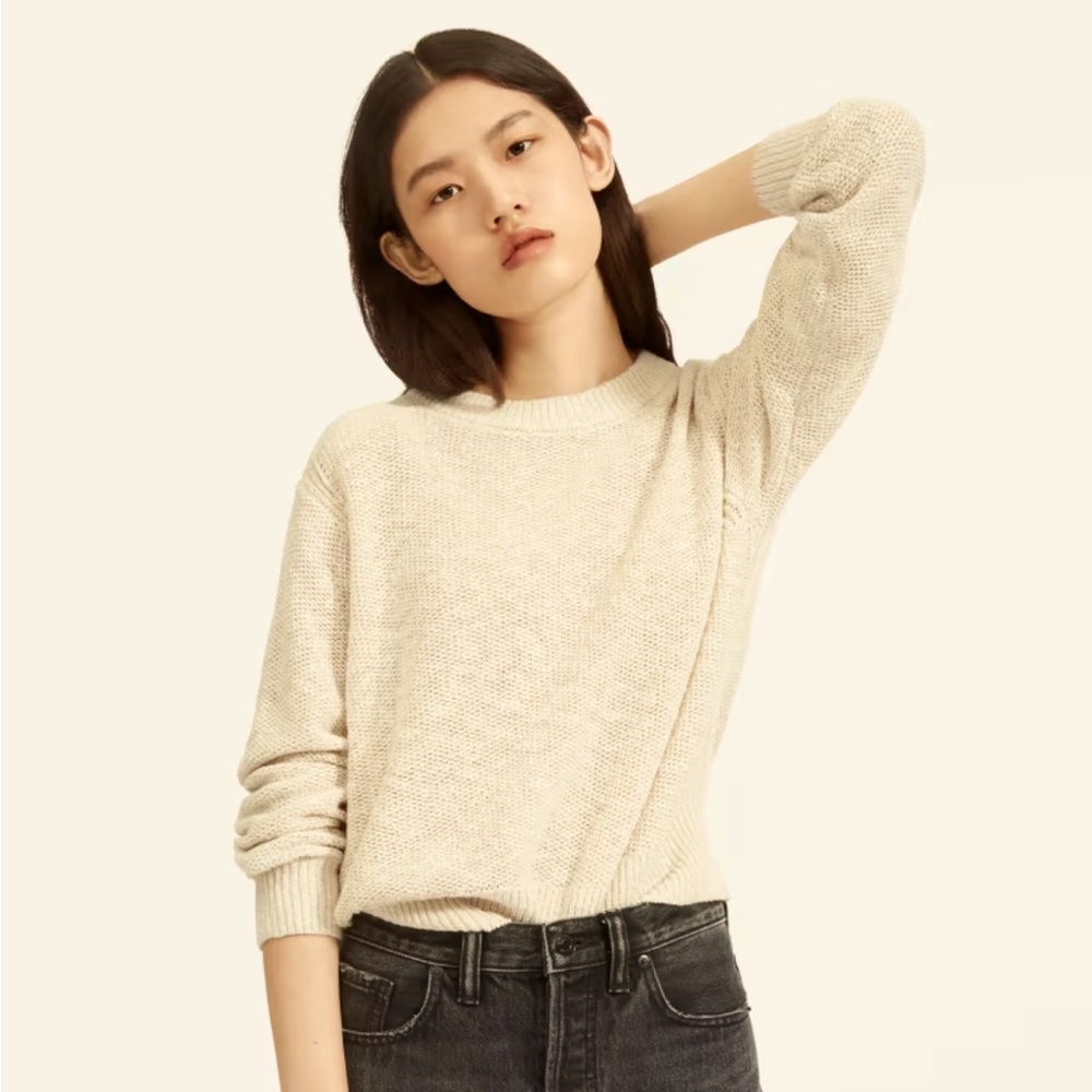 Everlane cotton-linen crew sweater M